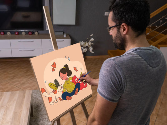 Paint by number - Illustration - Kærlighed til katte