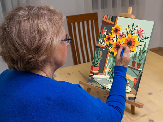 Paint by number - Illustration af en blomst i en vase
