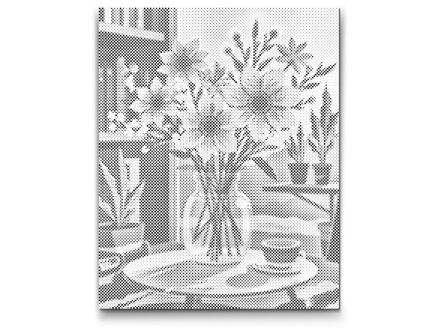 Dotting - Illustration af en blomst i en vase