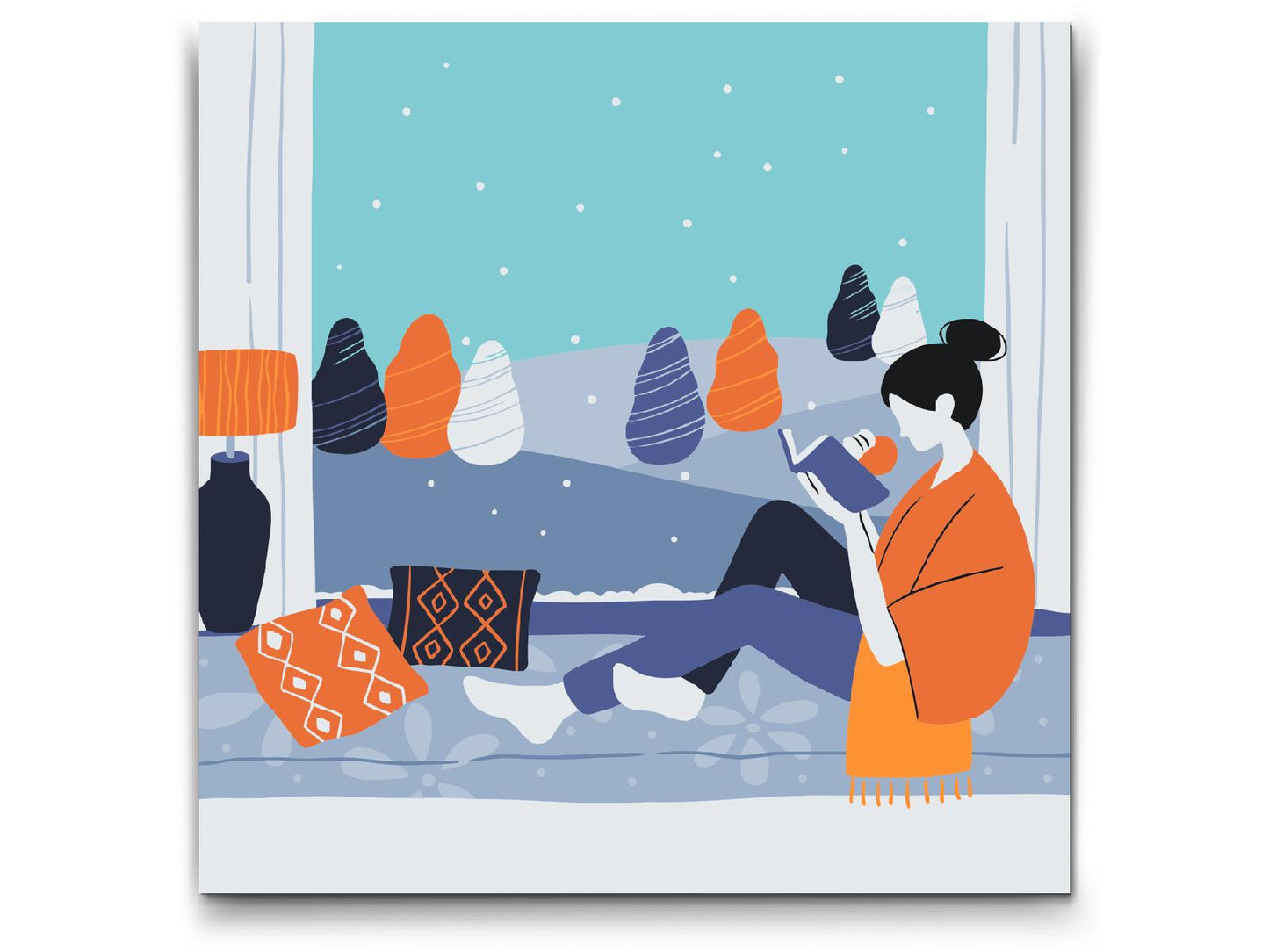 Paint by number - Illustration - Læsning ved vinduet