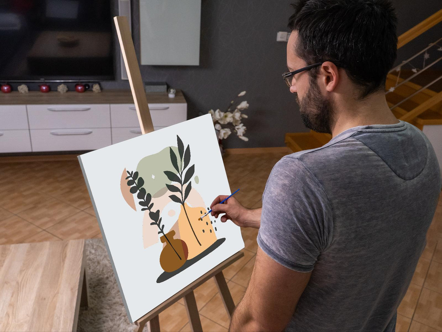 Paint by number - Illustration - Blomster i en vase