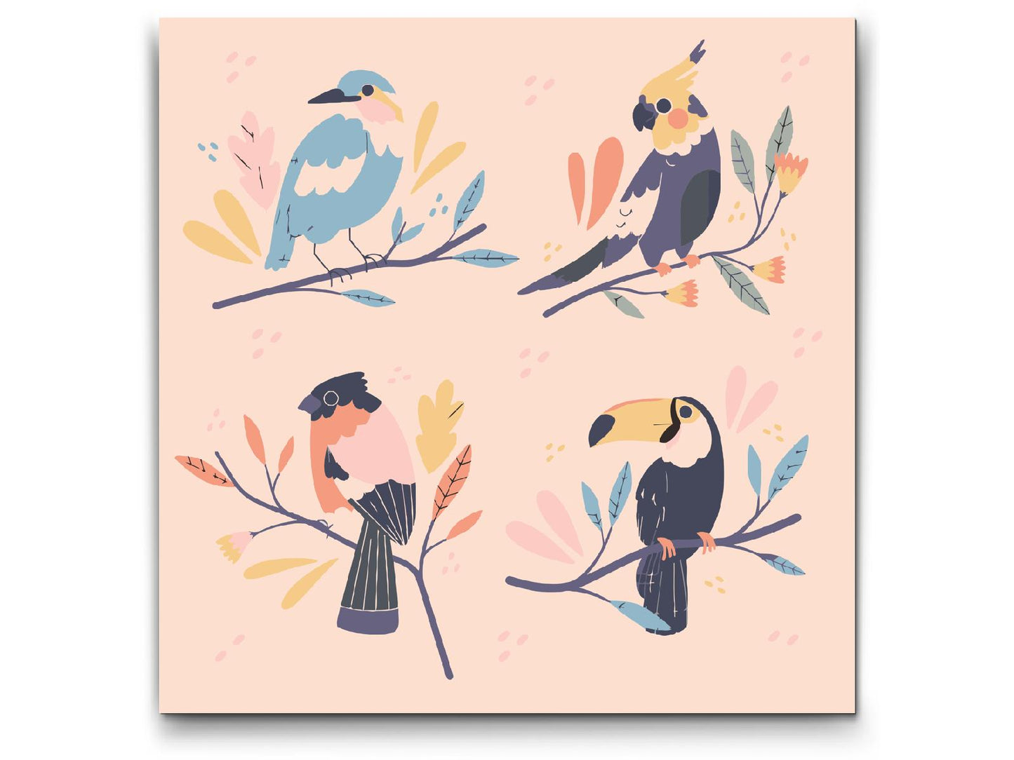 Paint by number - Illustration - Papegøjer