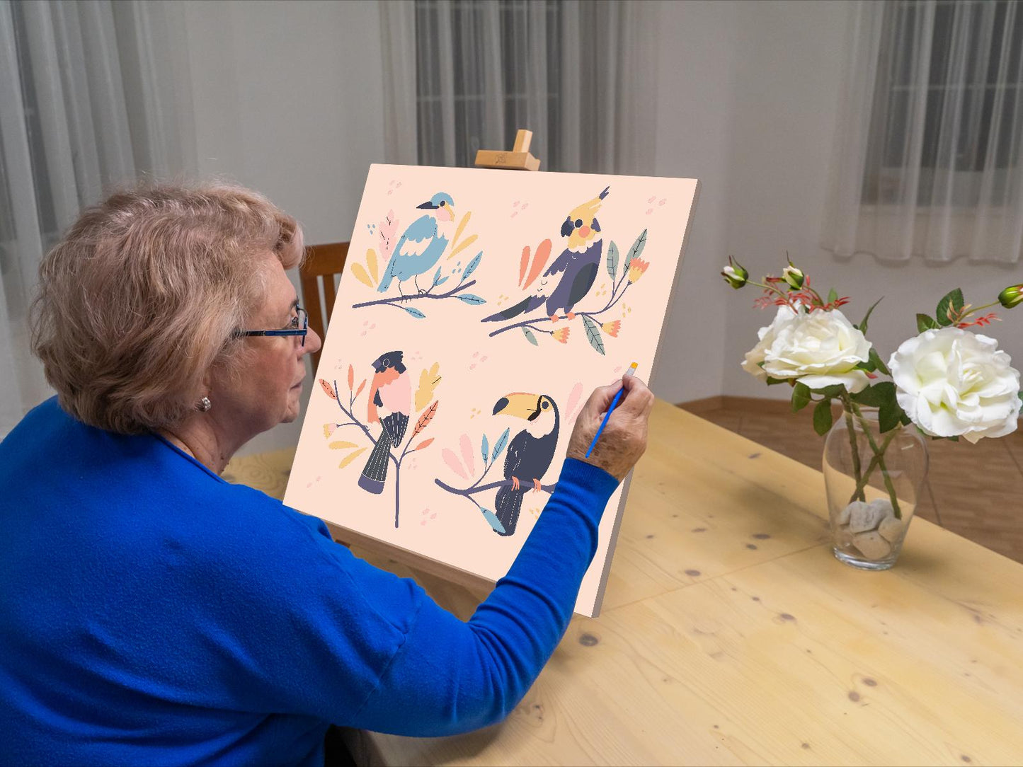 Paint by number - Illustration - Papegøjer