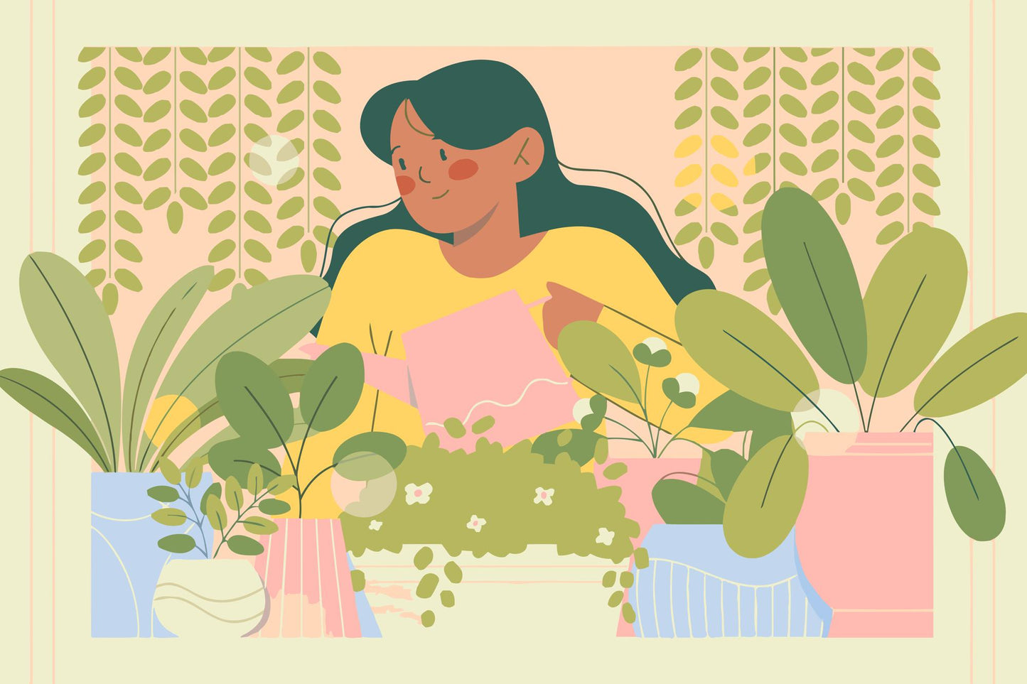 Paint by number - Illustration - Pasning af stueplanter