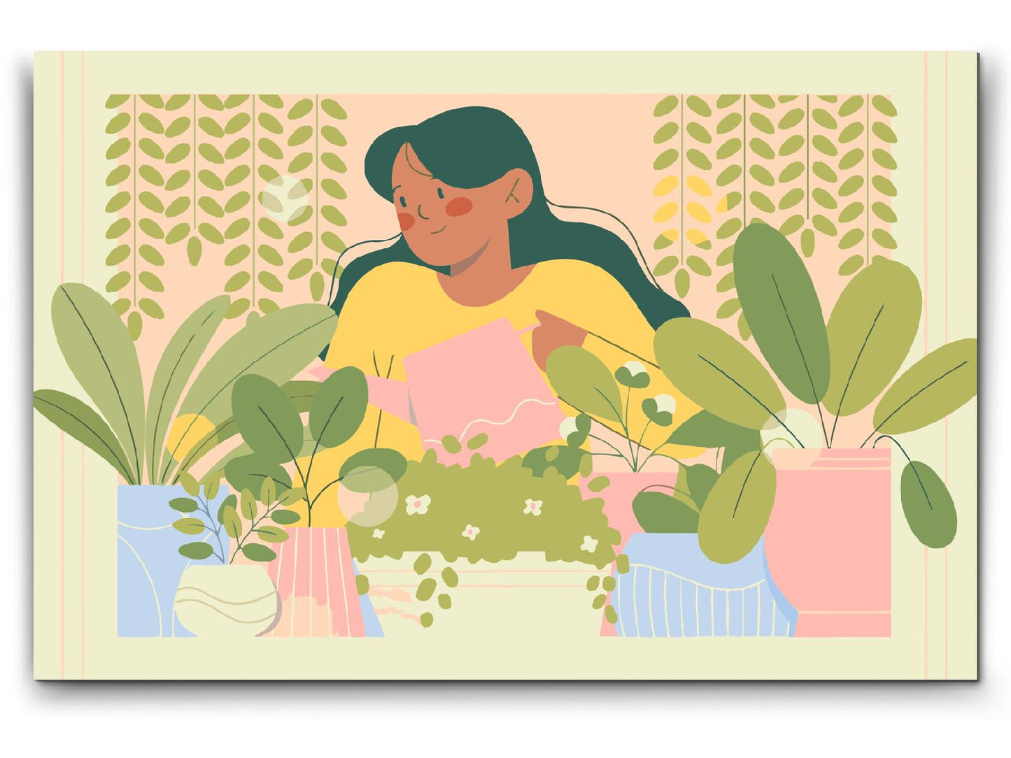 Paint by number - Illustration - Pasning af stueplanter