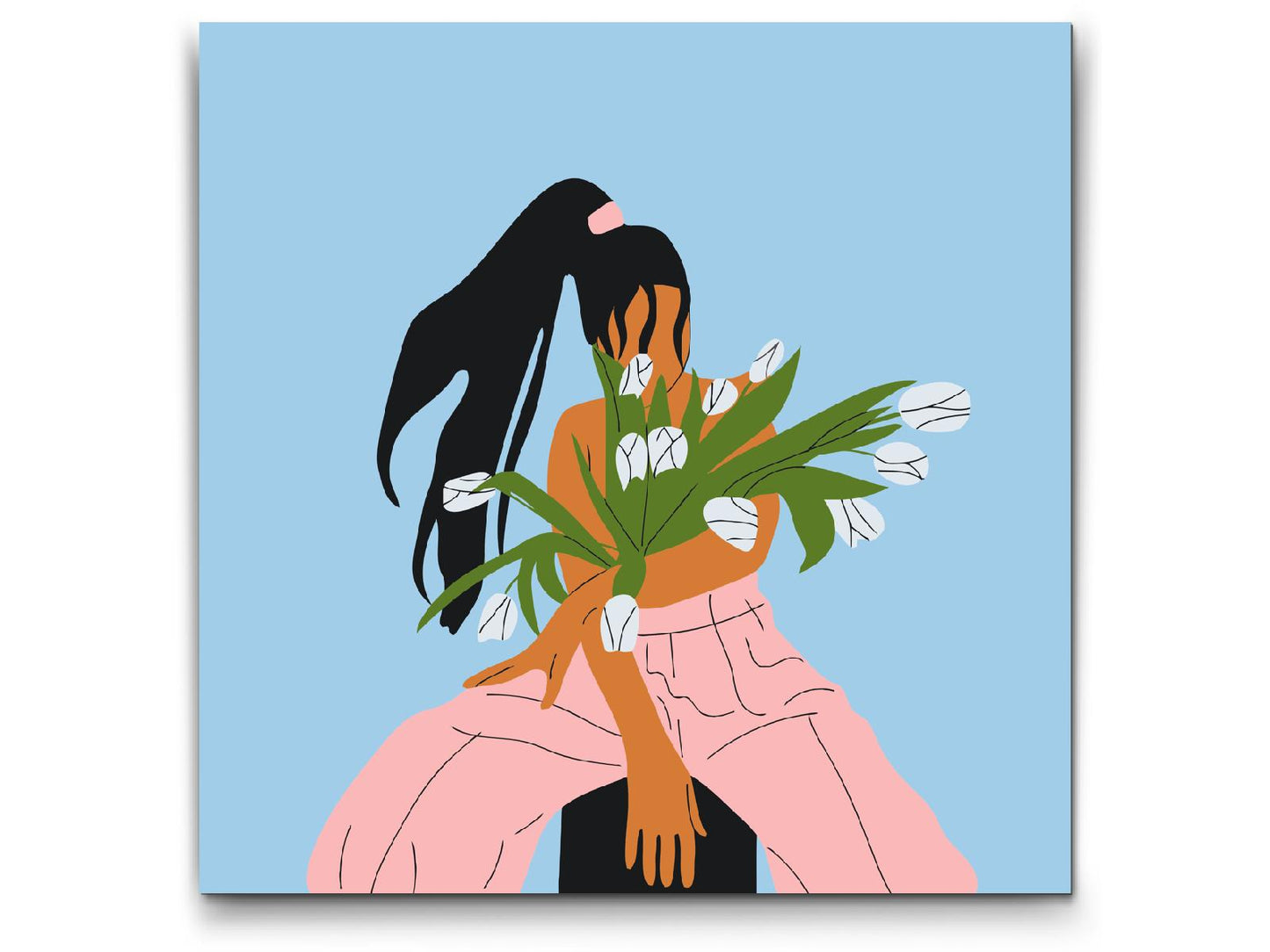 Paint by number - Illustration - Kvinde med tulipaner