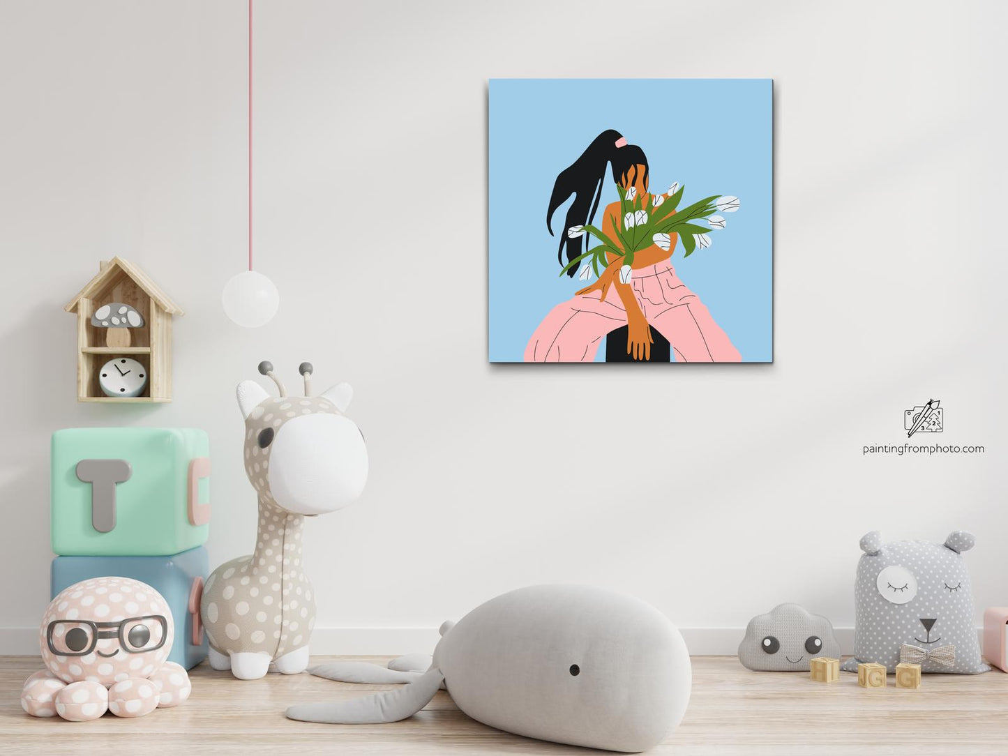 Paint by number - Illustration - Kvinde med tulipaner