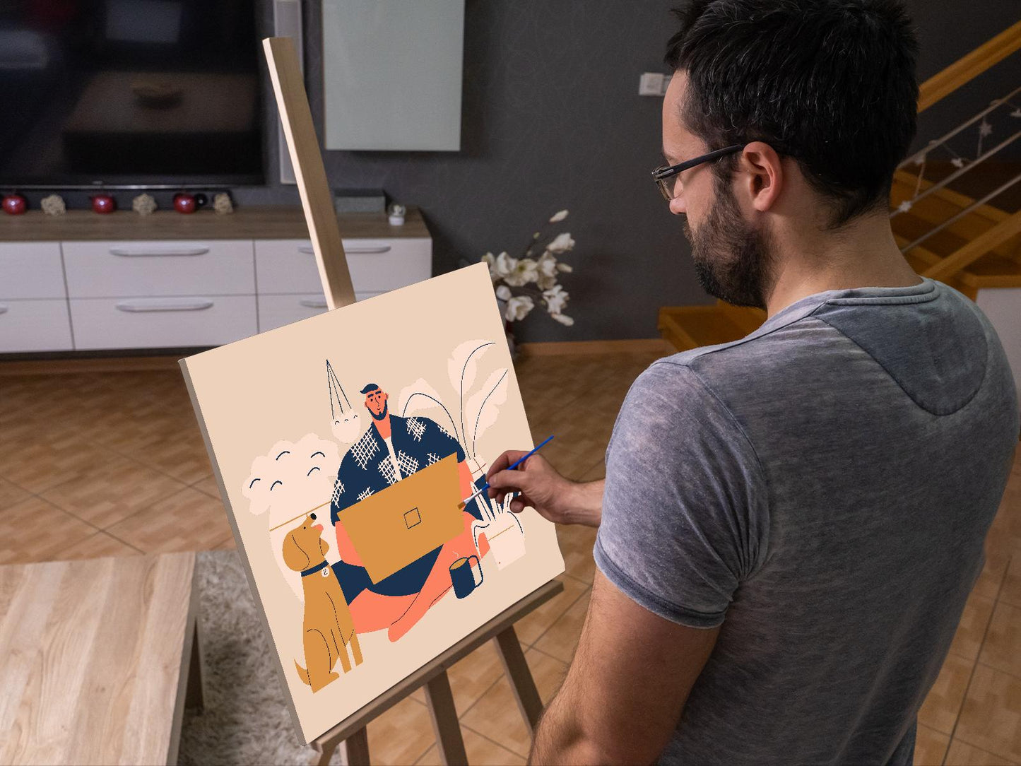 Paint by number - Illustration - Hjemmearbejde