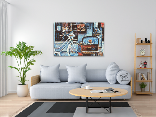 Diamond Paint - Cykel og kuffert fuld af minder