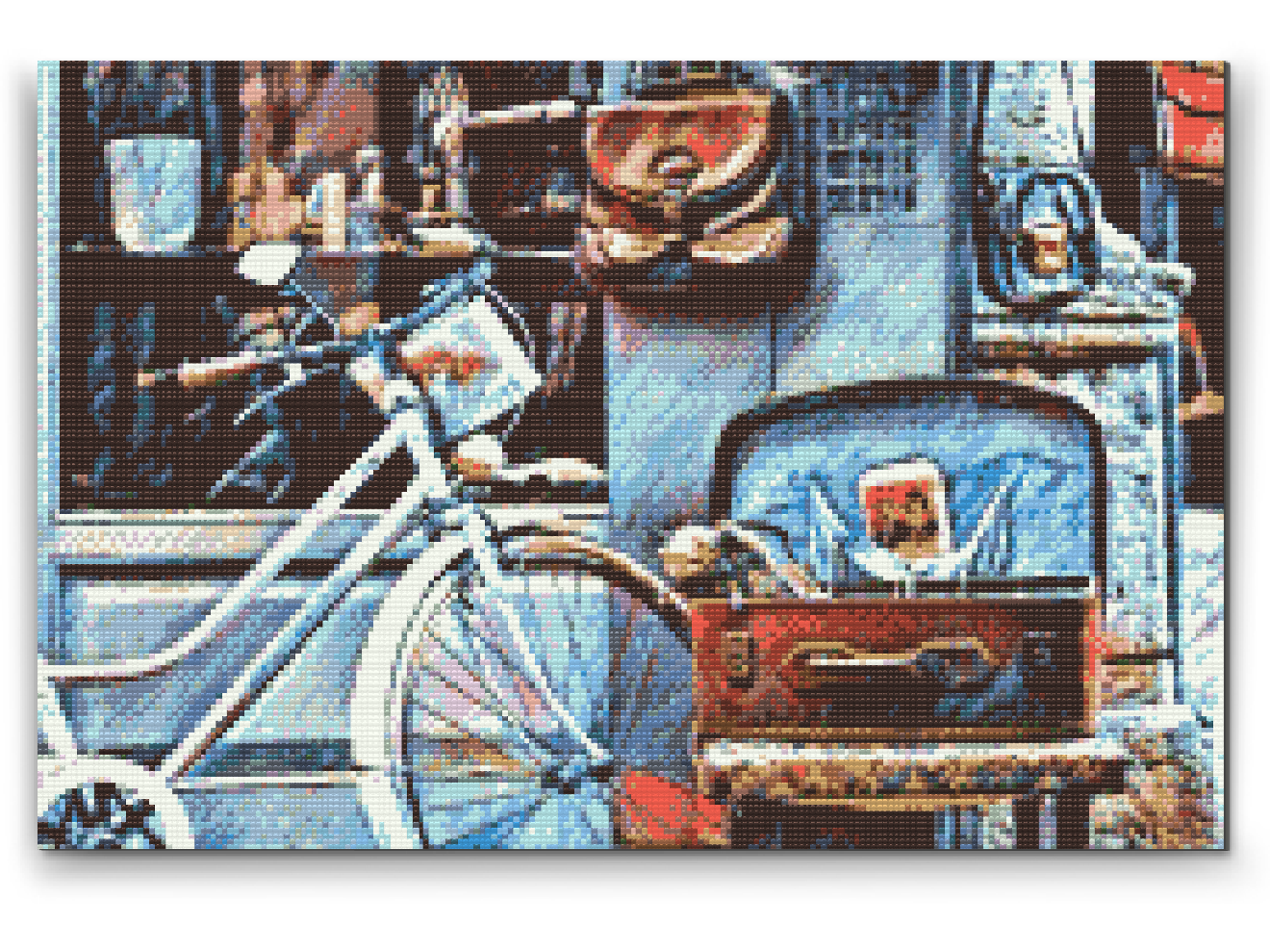 Diamond Paint - Cykel og kuffert fuld af minder