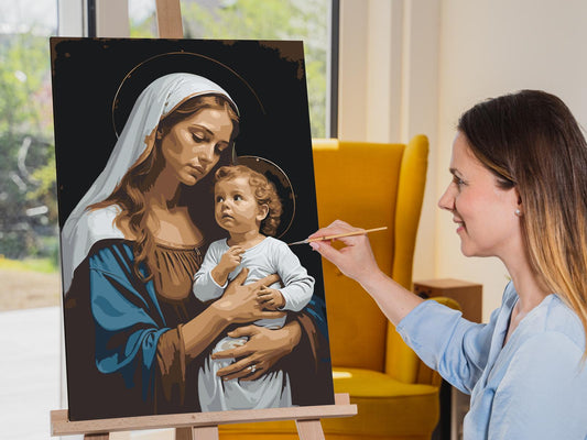 Paint by number - Maria og Jesus