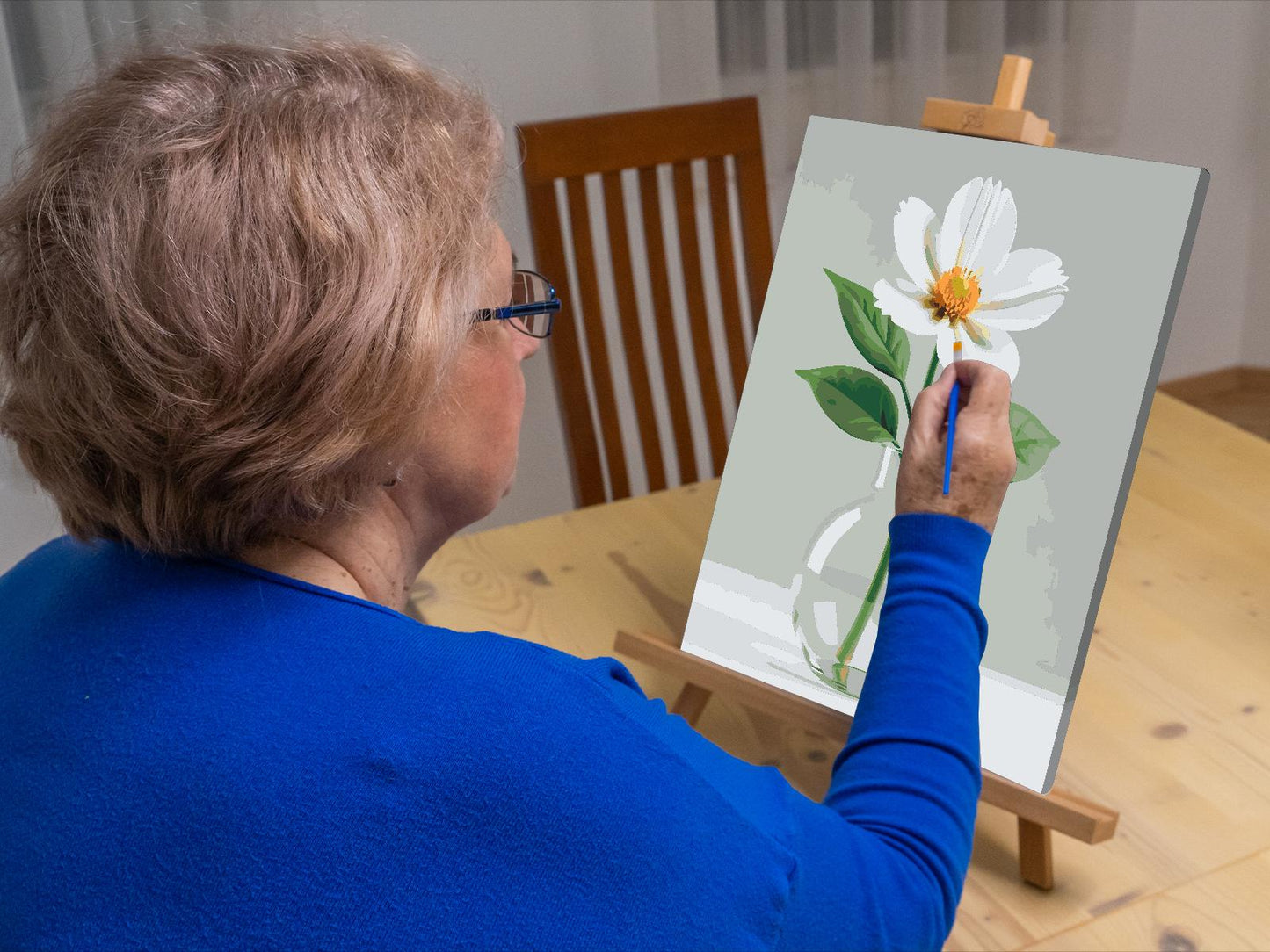 Paint by number - Minimalistisk hvid blomst