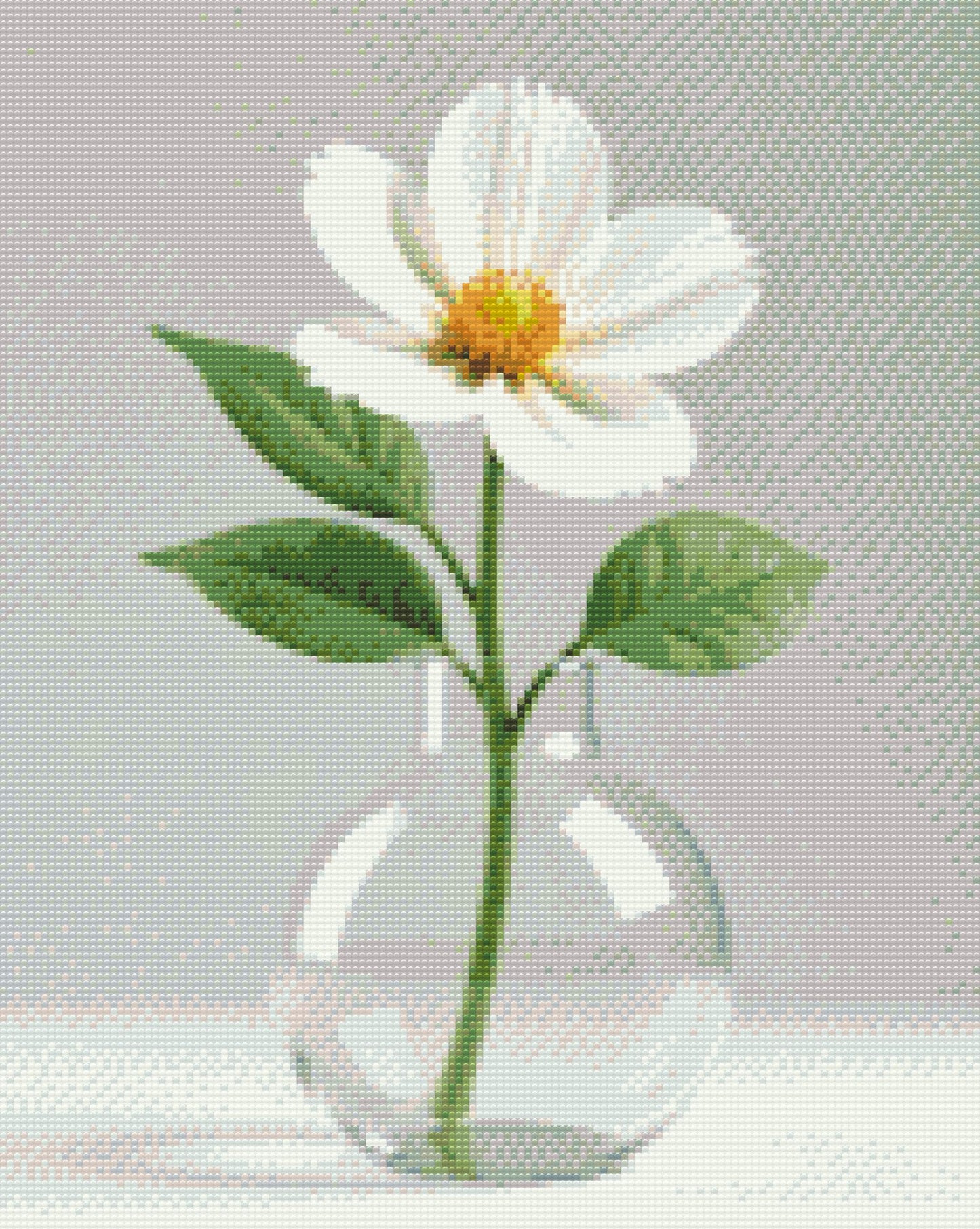Diamond Paint - Minimalistisk hvid blomst