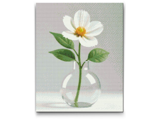 Diamond Paint - Minimalistisk hvid blomst
