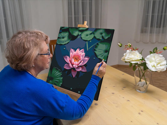 Paint by number - Lyserød lotusblomst