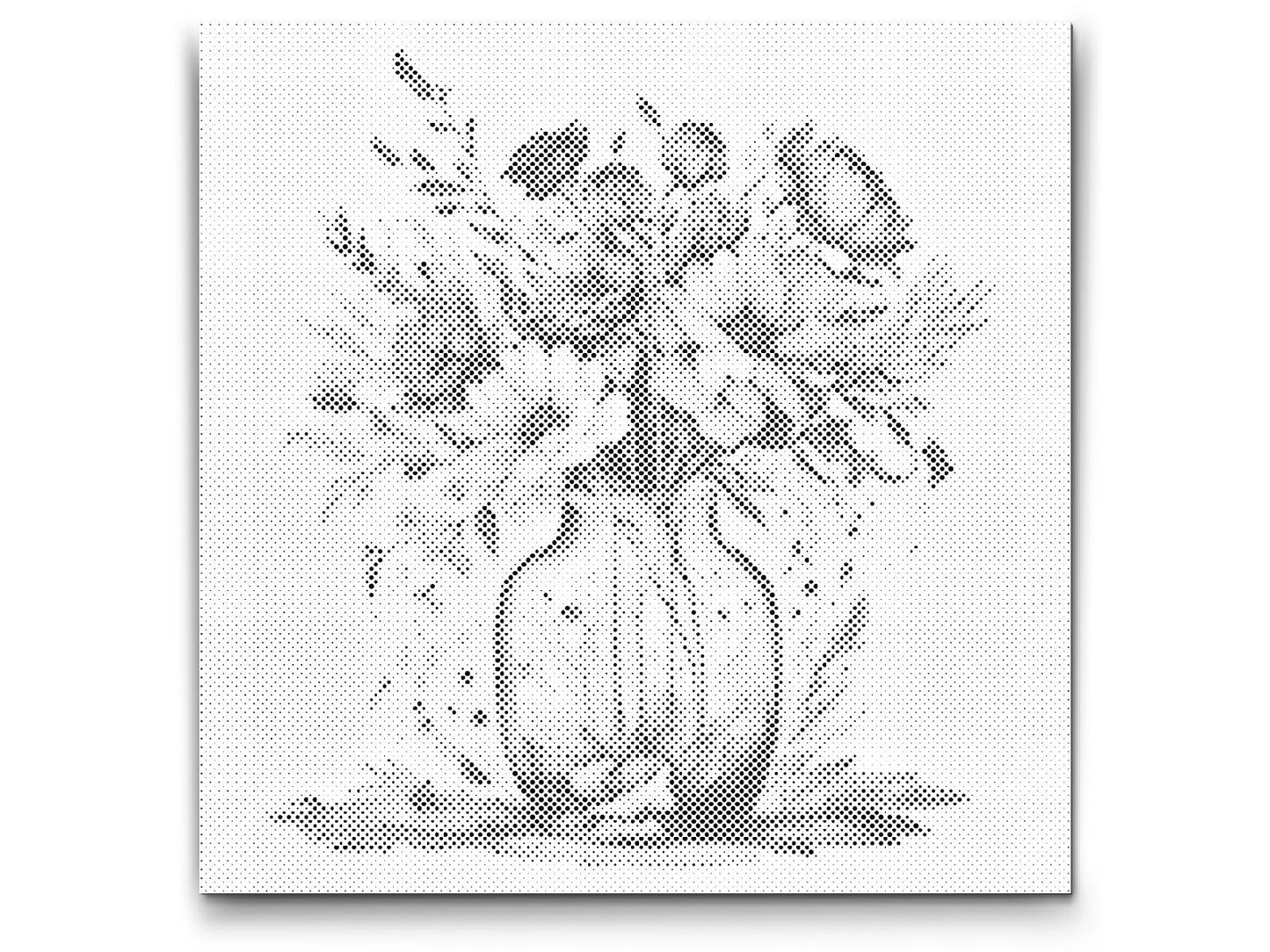 Dotting - Violblomster i en glasvase