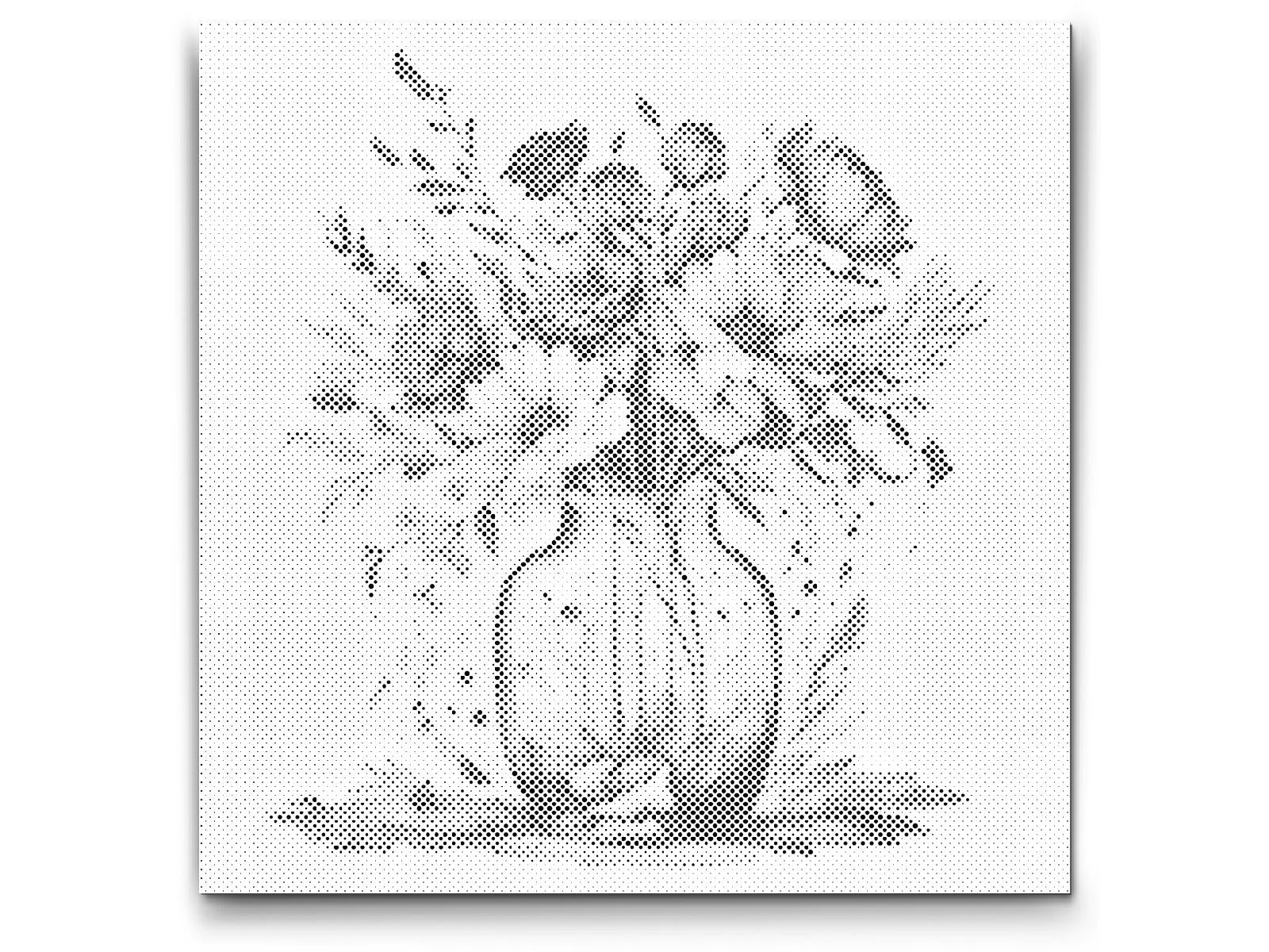 Dotting - Violblomster i en glasvase