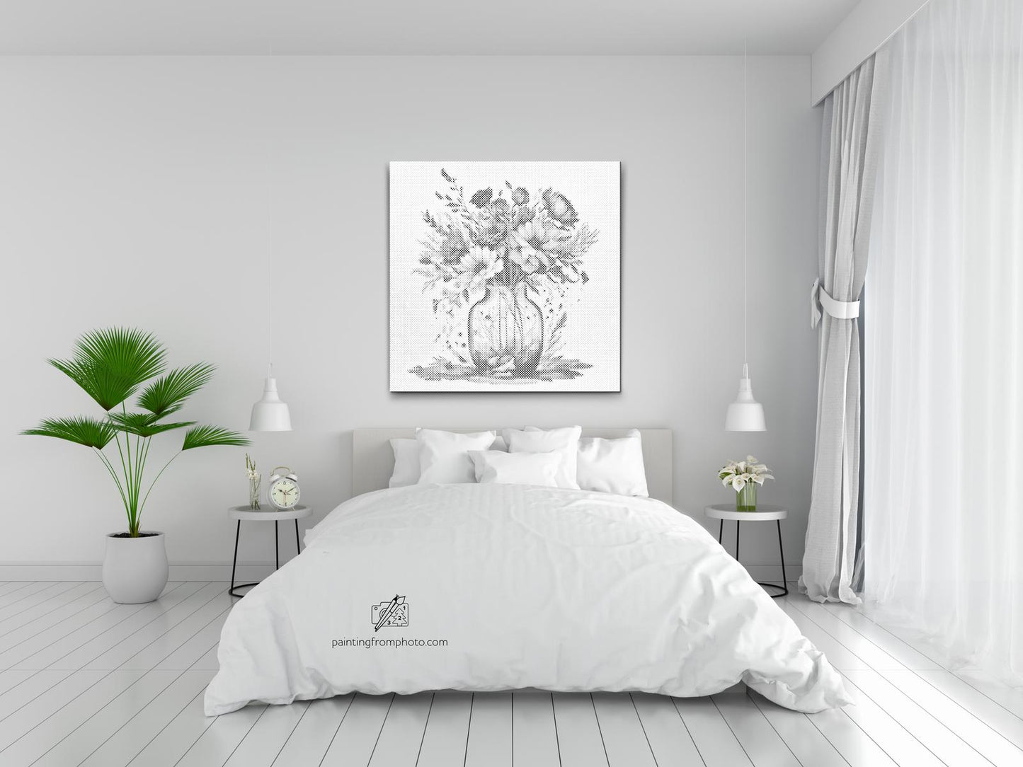 Dotting - Violblomster i en glasvase