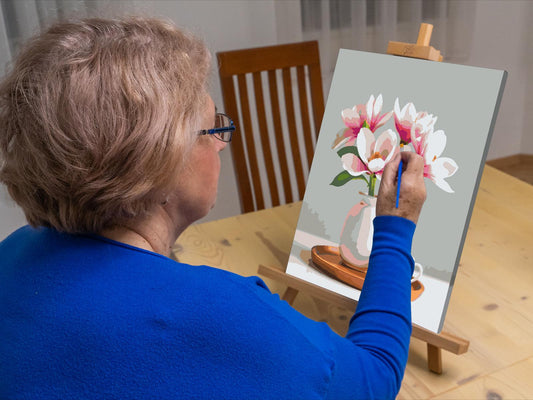 Paint by number - Magnoliablomster i en vase