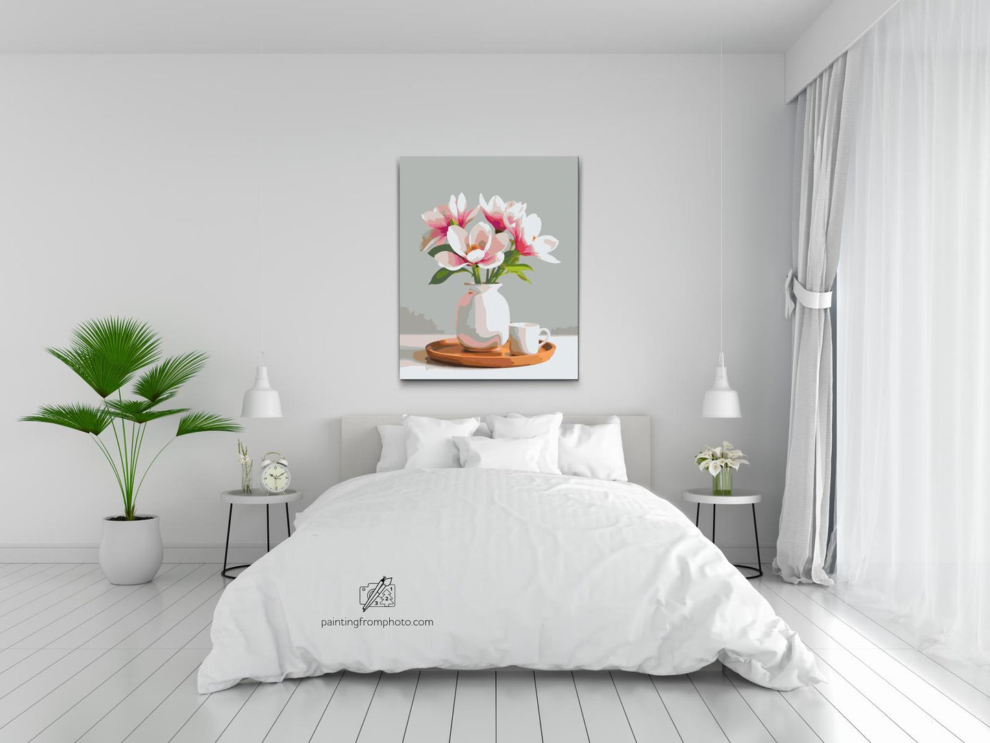 Paint by number - Magnoliablomster i en vase