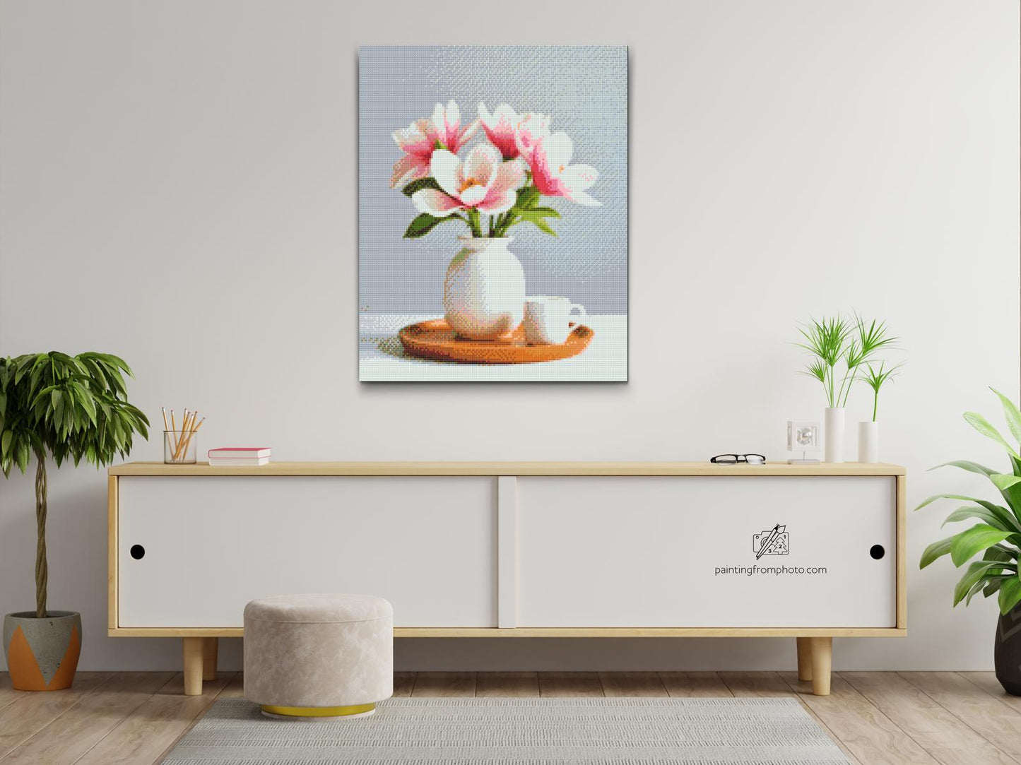 Diamond Paint - Magnoliablomster i en vase