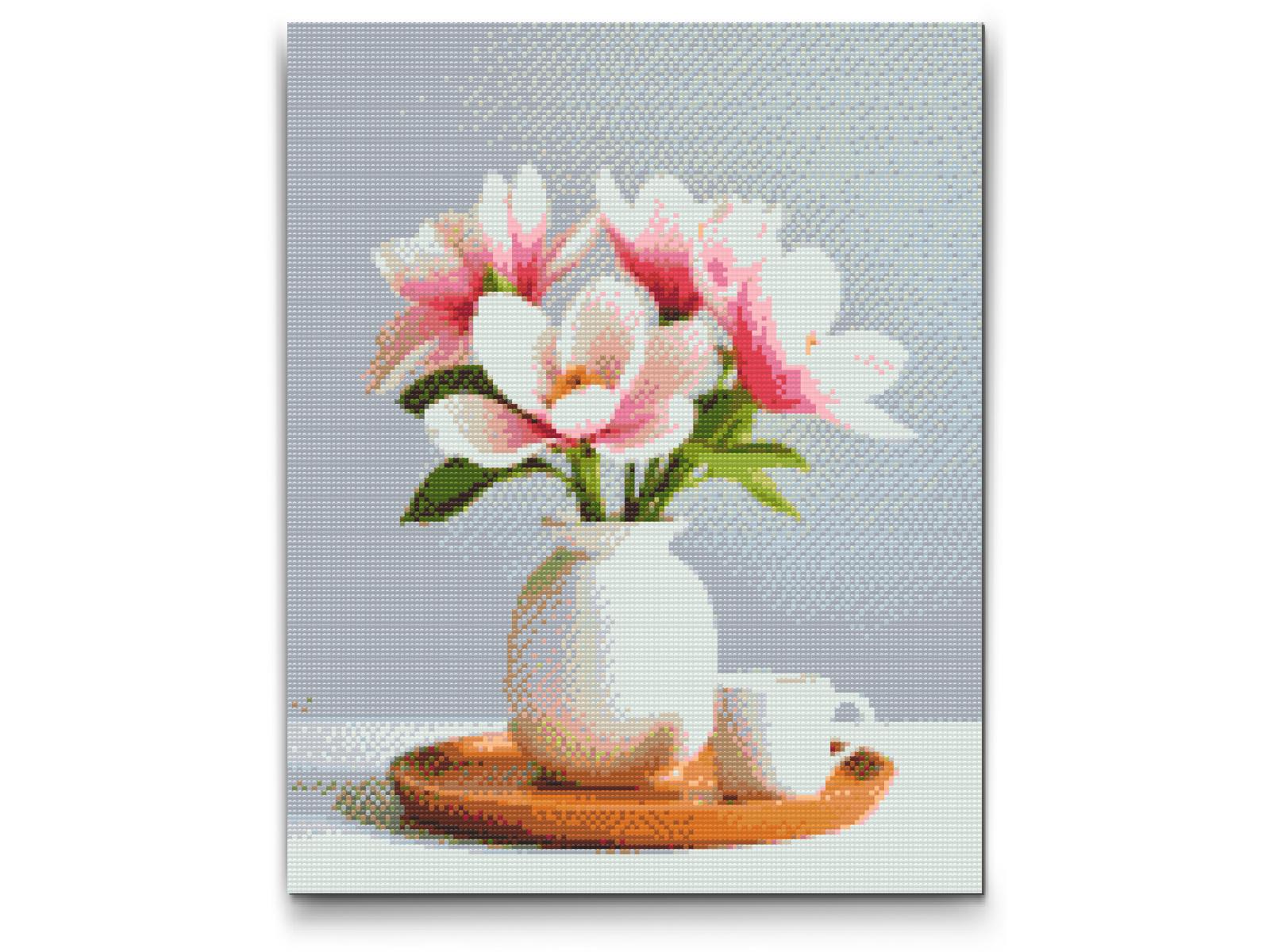 Diamond Paint - Magnoliablomster i en vase