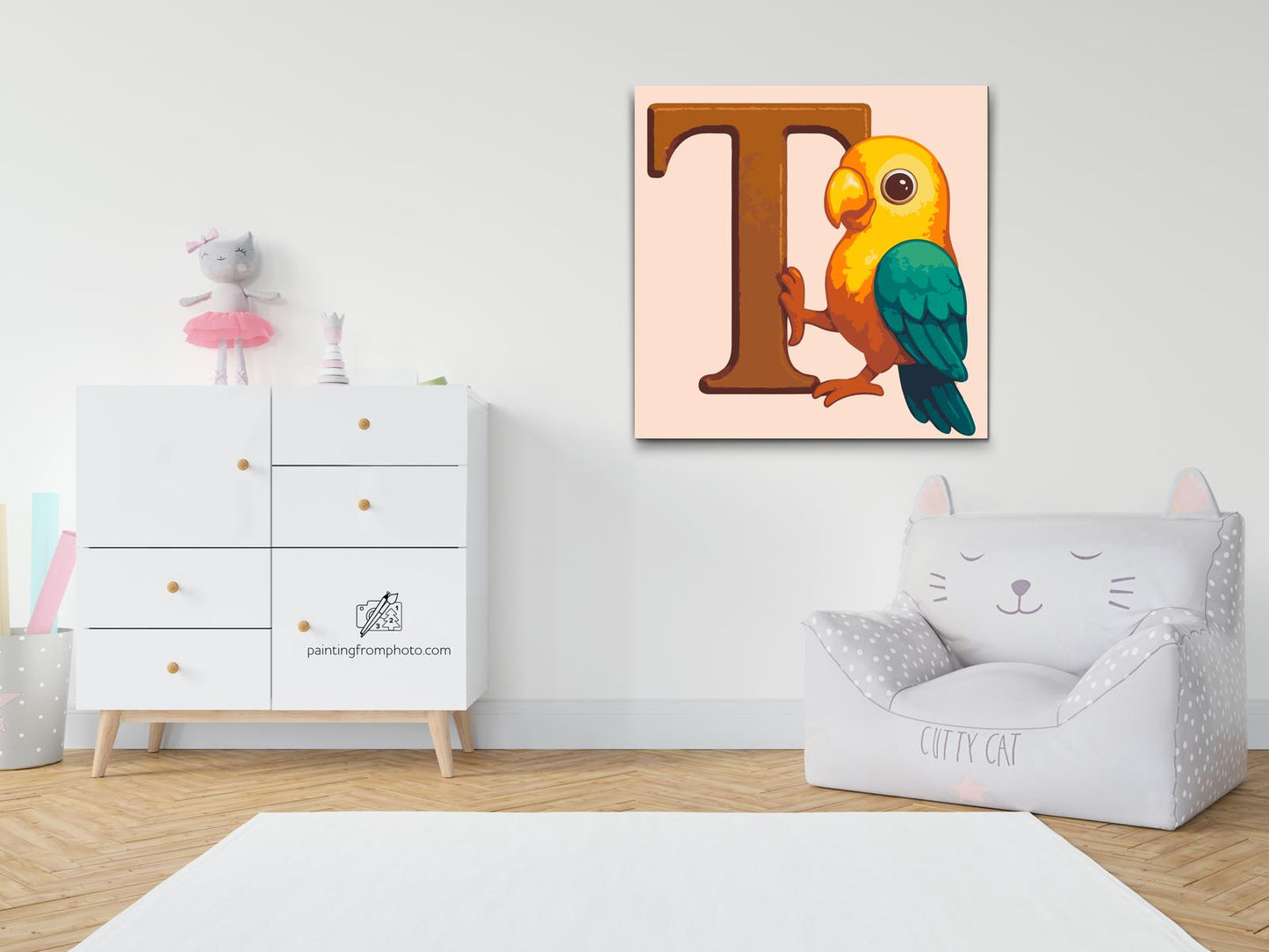 Paint by number - Bogstav T – Med et dyr