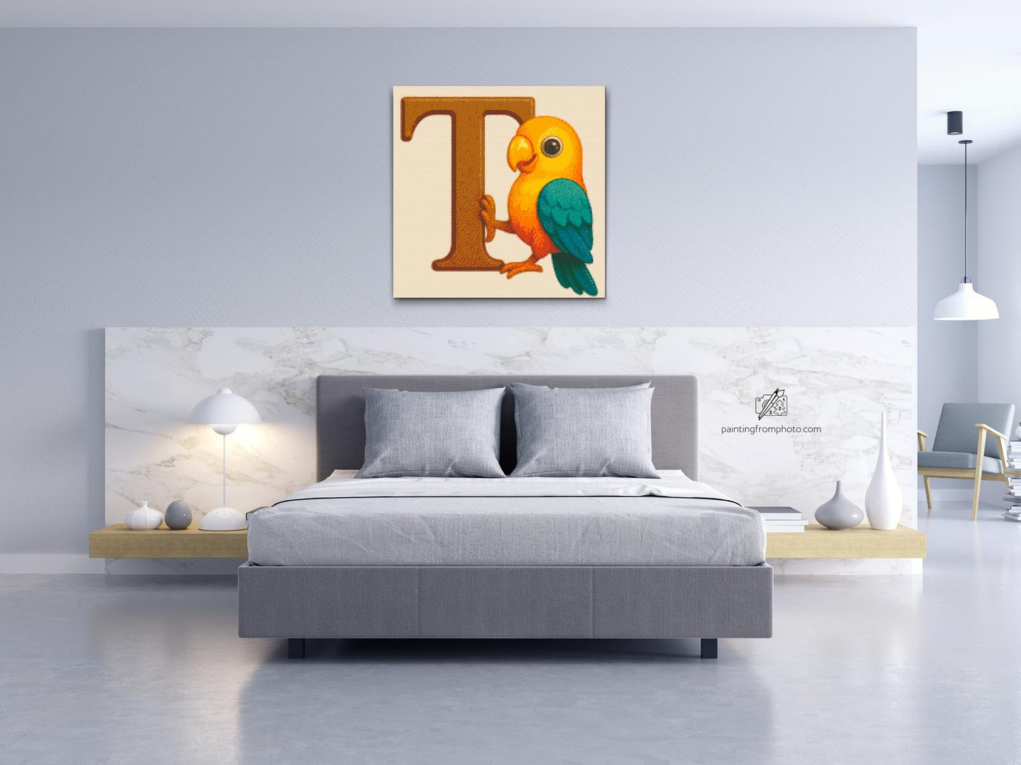 Diamond Paint - Bogstav T – Med et dyr