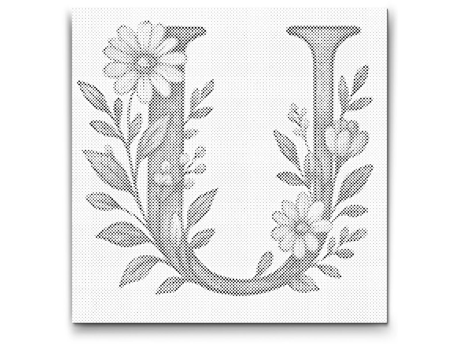Dotting - Bogstav U - Blomstermønster