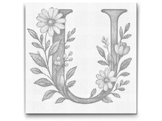 Dotting - Bogstav U - Blomstermønster