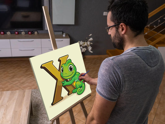 Paint by number - Bogstav X – Med et dyr