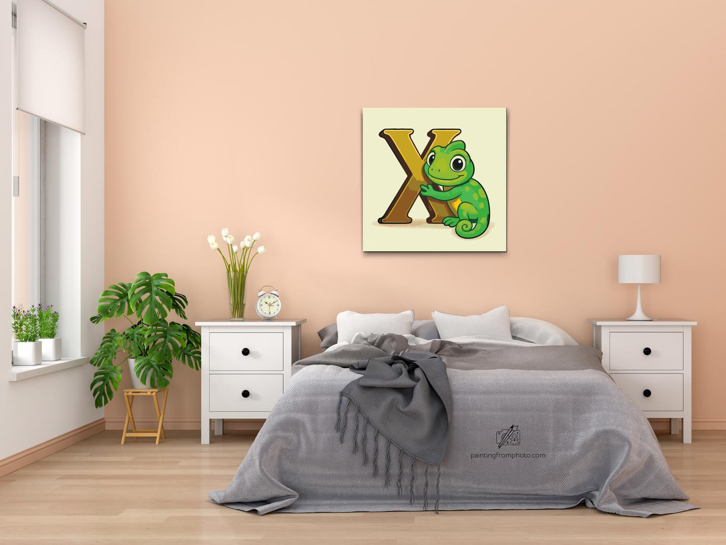 Paint by number - Bogstav X – Med et dyr