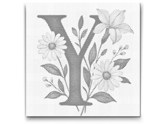 Dotting - Bogstav Y - Blomstermønster