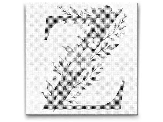 Dotting - Bogstav Z - Blomstermønster