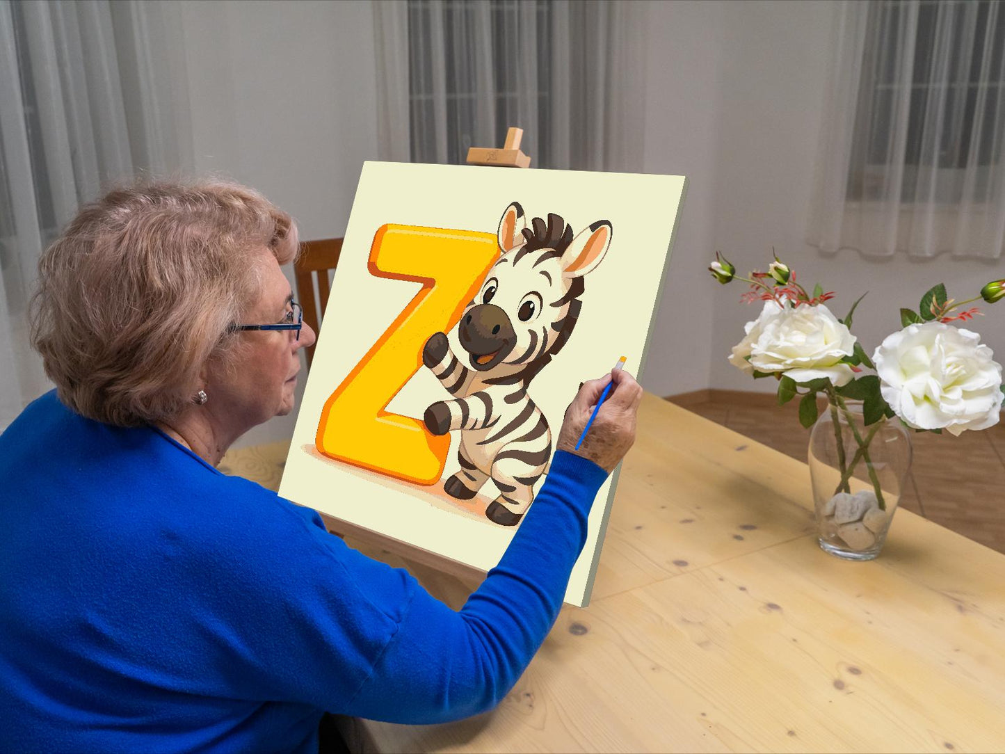 Paint by number - Bogstav Z – Med et dyr