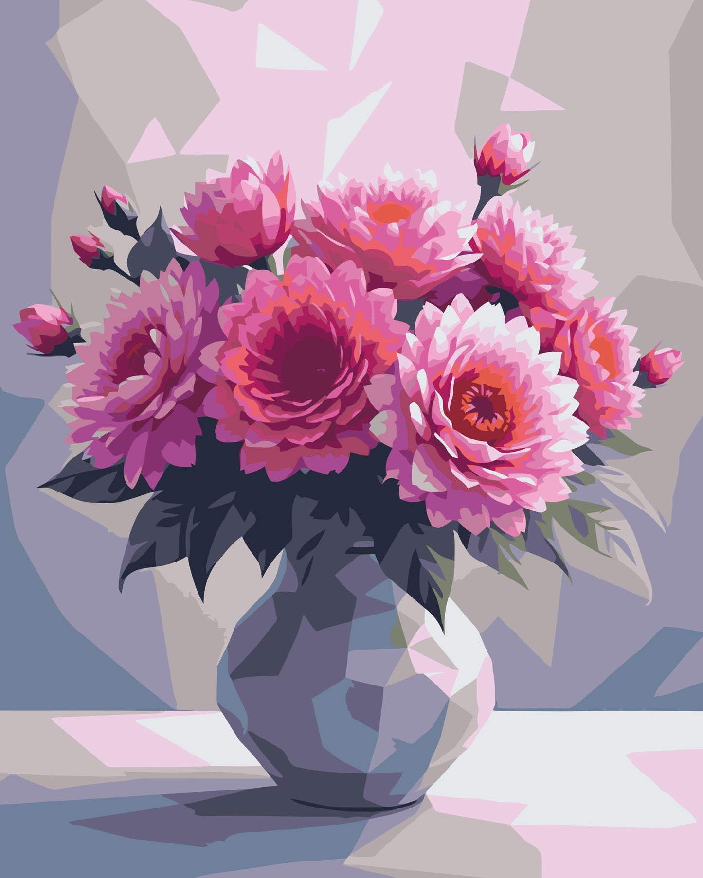 Paint by number - Vektorbuket i en vase