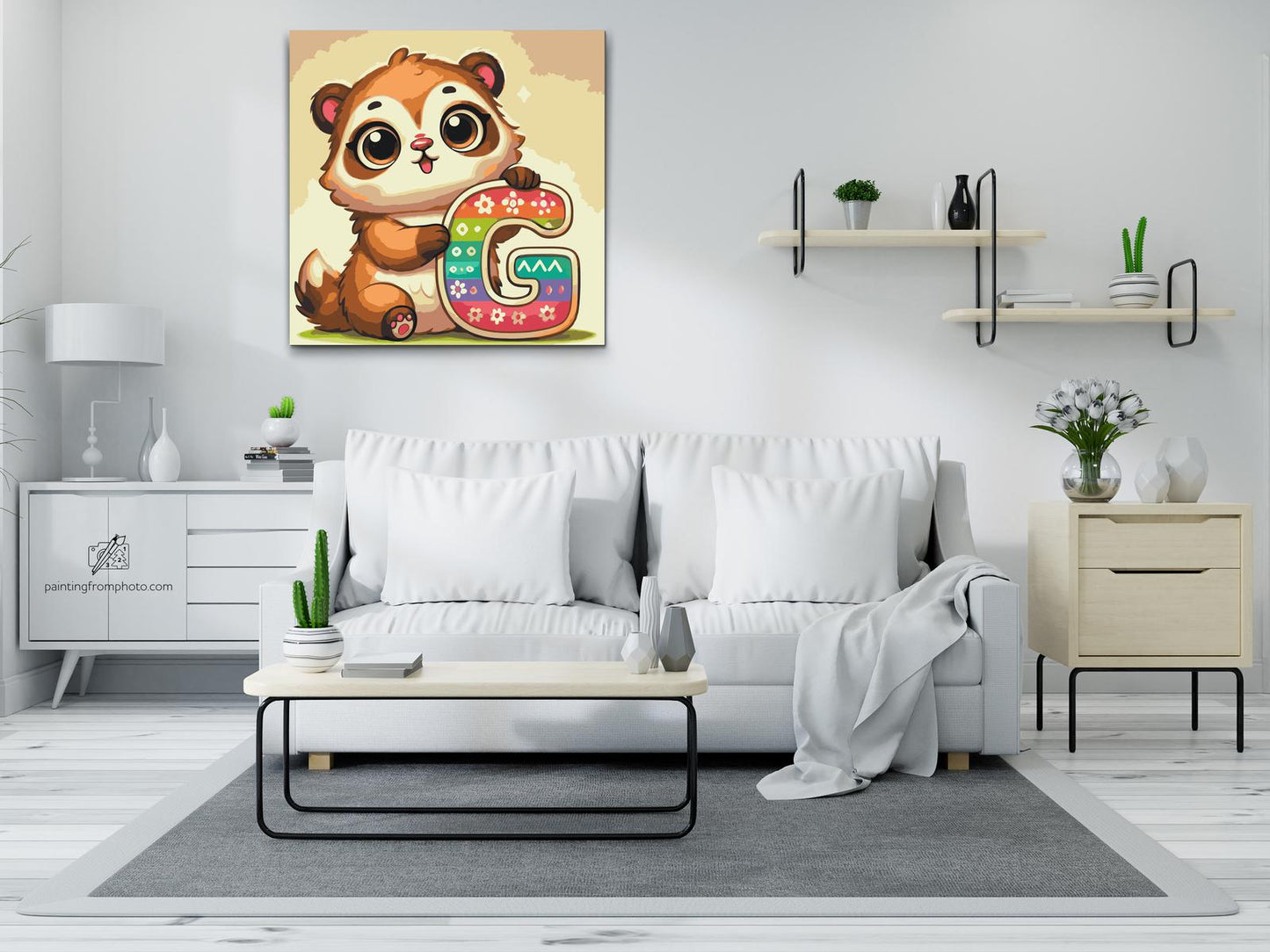 Paint by number - Bogstavet G – Med et dyr