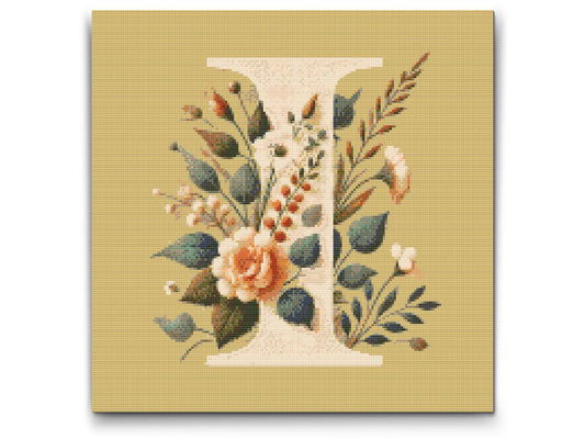 Diamond Paint - Bogstav I - Blomstermønster