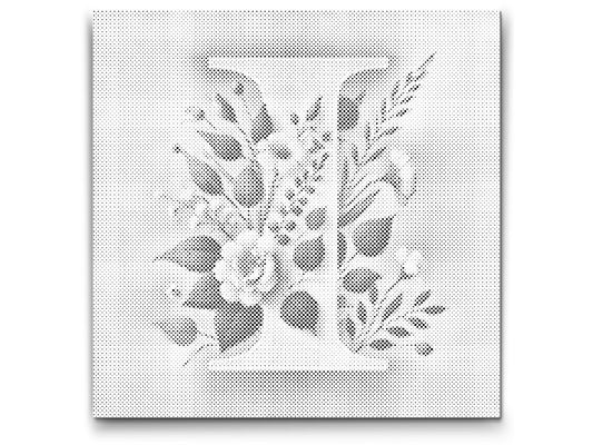 Dotting - Bogstav I - Blomstermønster