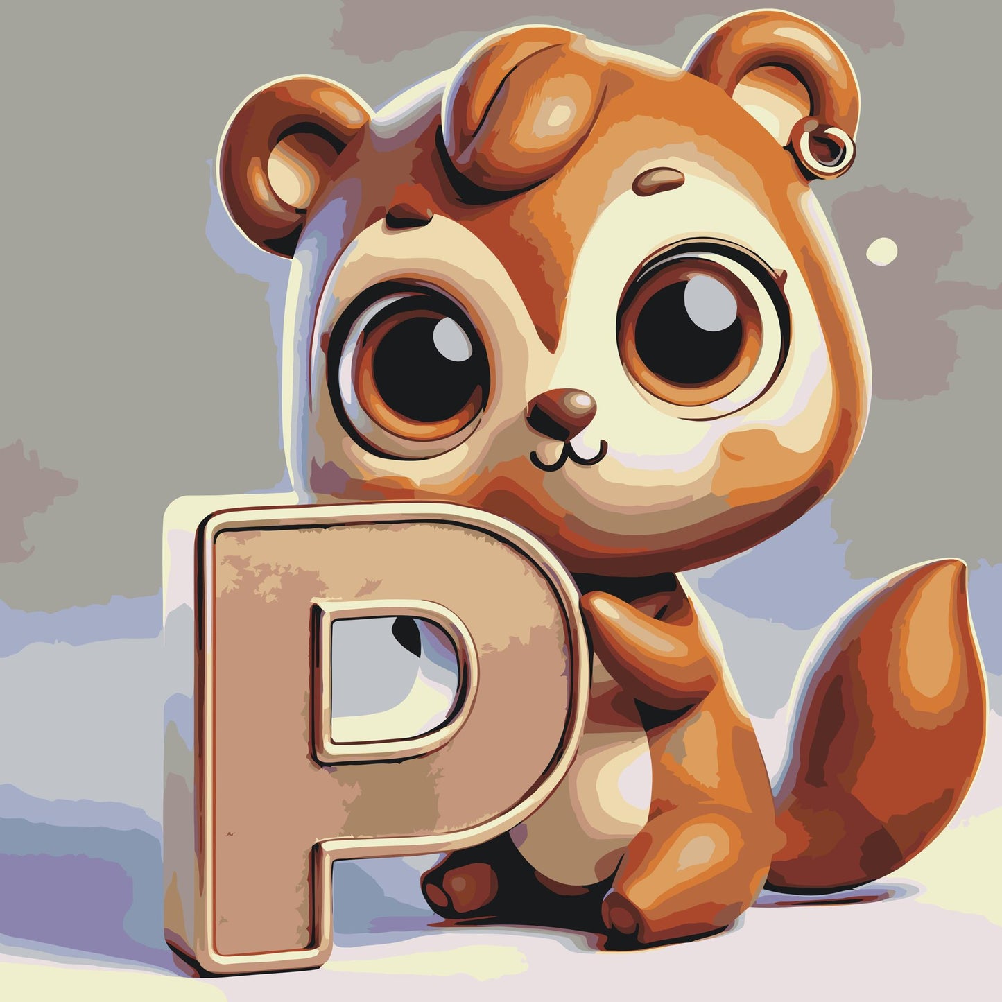 Paint by number - Bogstav P – Med et dyr