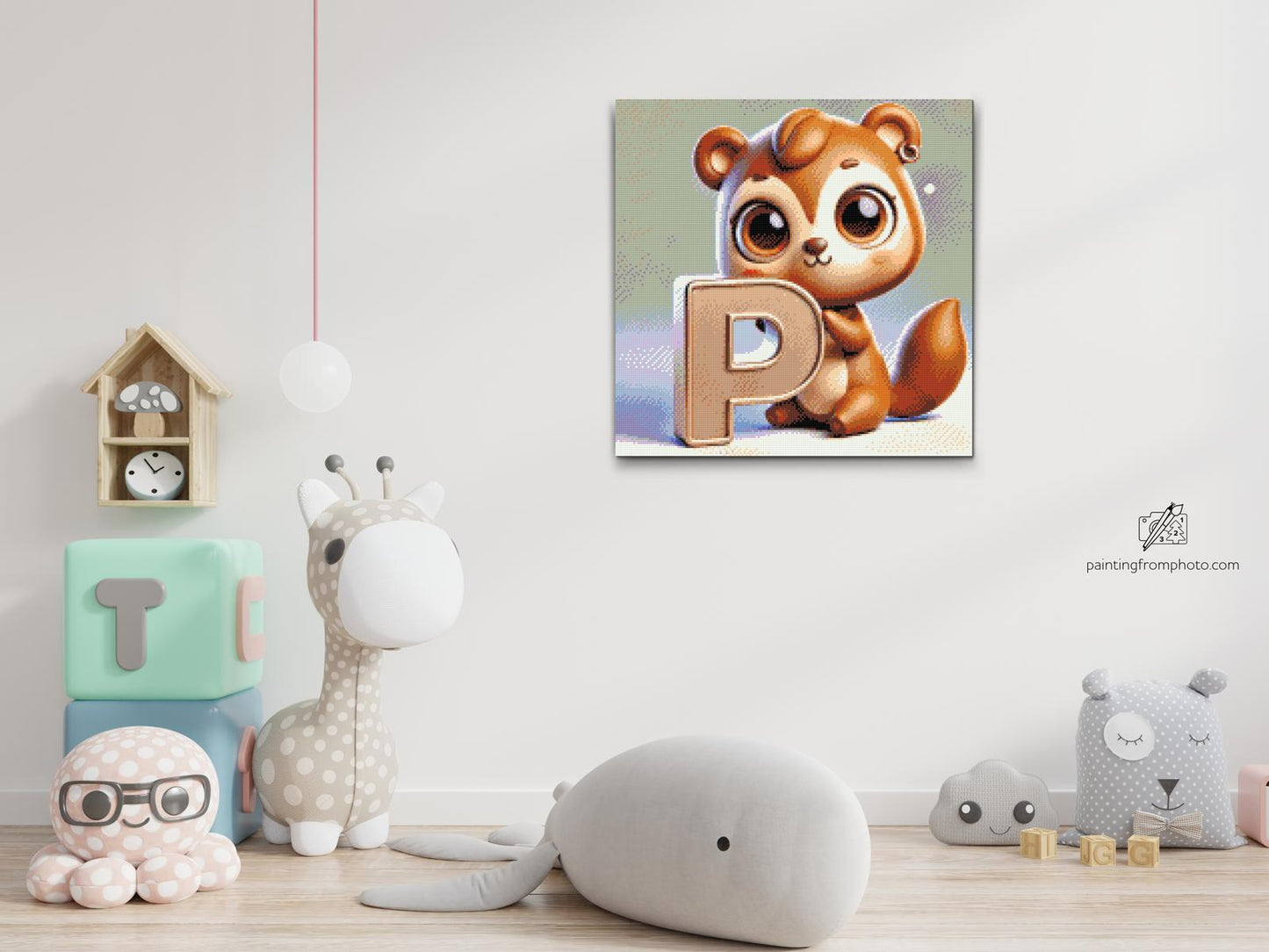Diamond Paint - Bogstav P – Med et dyr