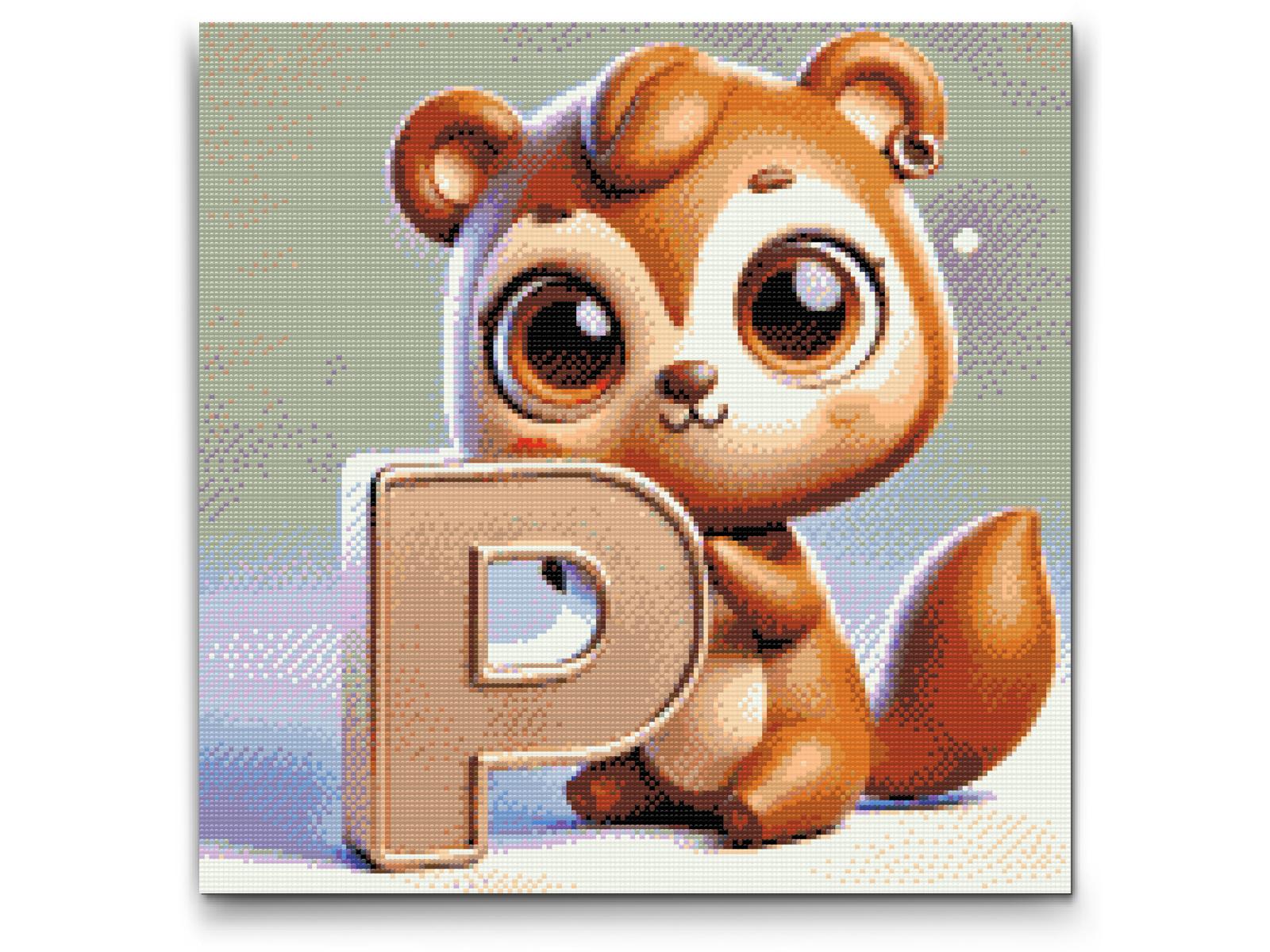 Diamond Paint - Bogstav P – Med et dyr