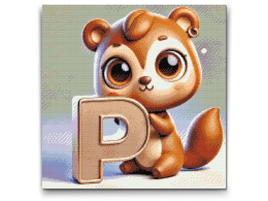 Diamond Paint - Bogstav P – Med et dyr