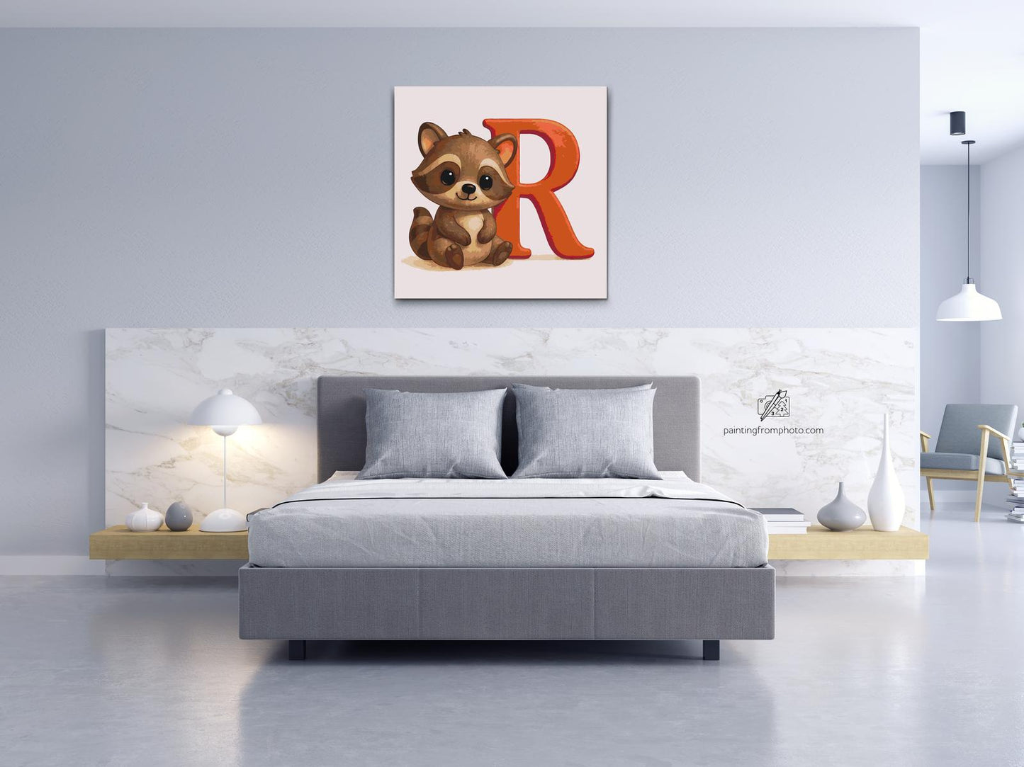 Paint by number - Bogstavet R – Med et dyr