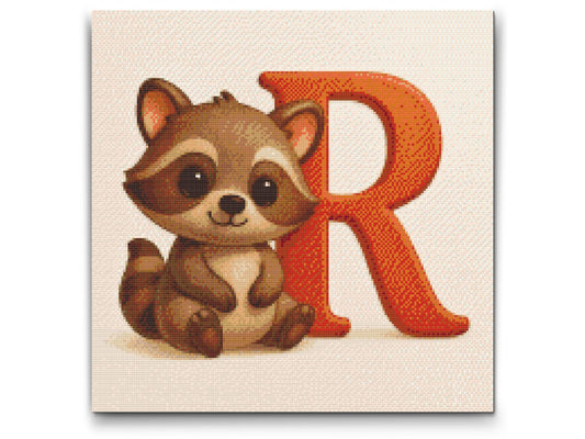 Diamond Paint - Bogstavet R – Med et dyr