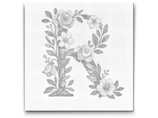 Dotting - Bogstav R - Blomstermønster
