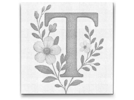 Dotting - Bogstav T - Blomstermønster