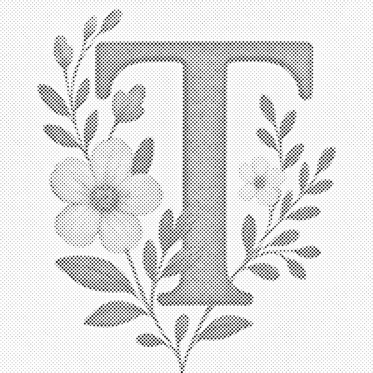 Dotting - Bogstav T - Blomstermønster