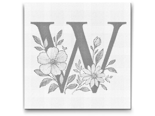 Dotting - Bogstav W - Blomstermønster