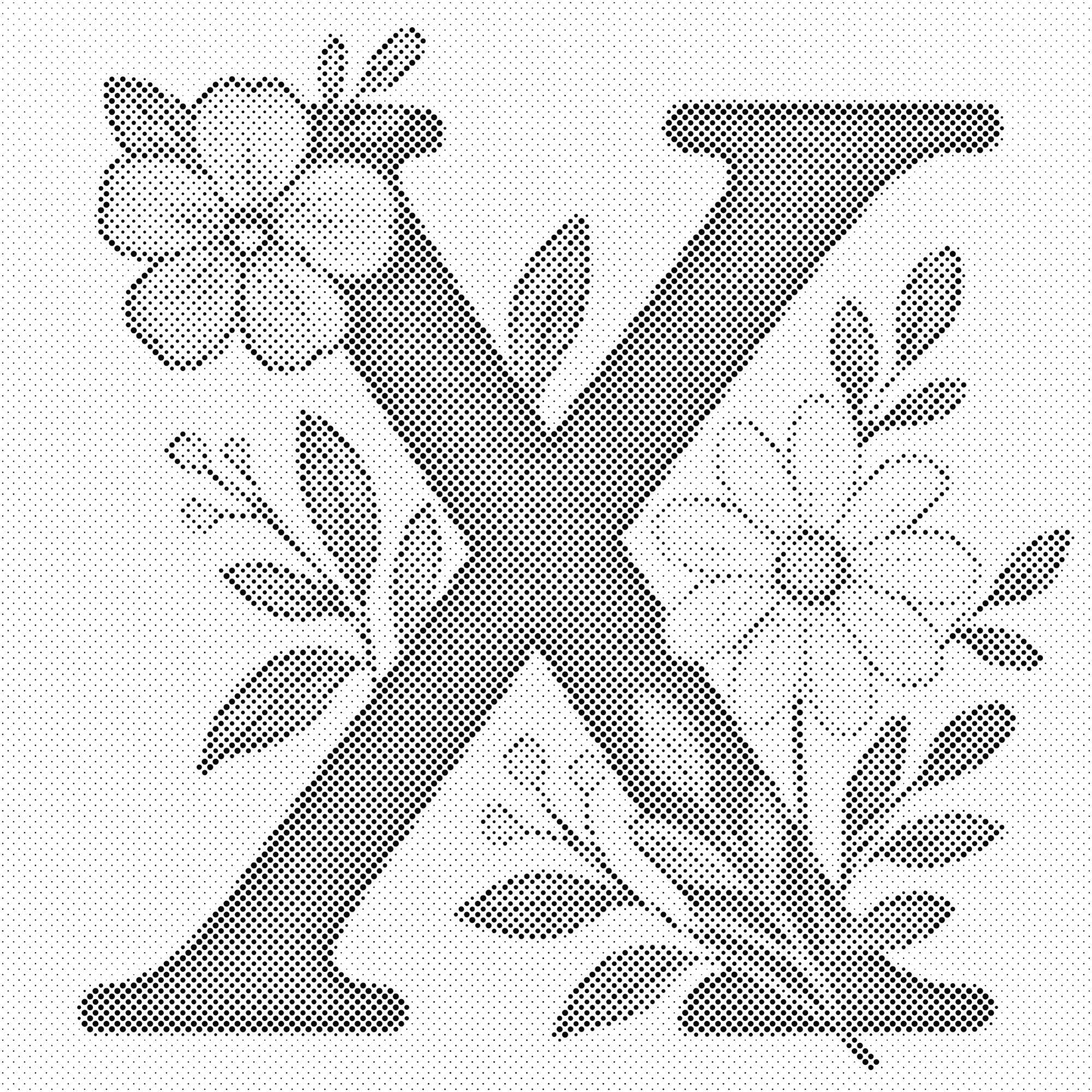 Dotting - Bogstav X - Blomstermønster